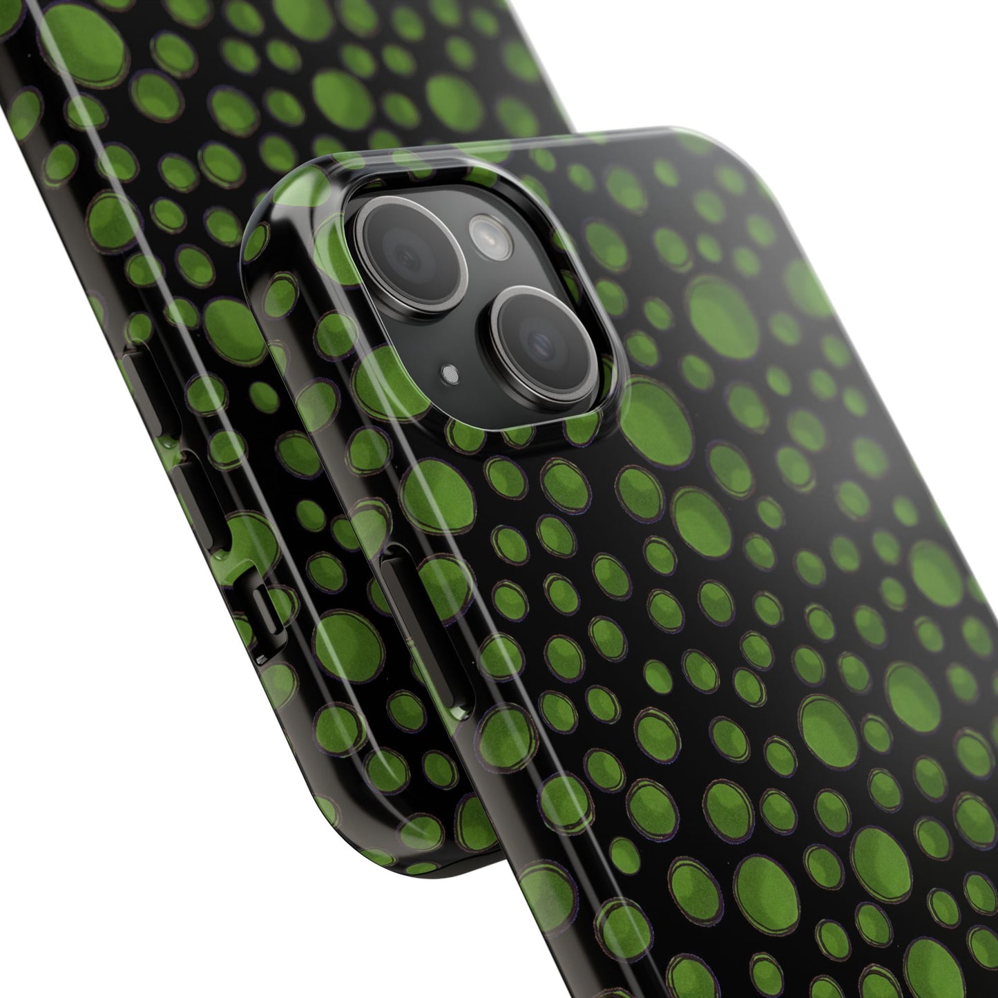 Dot Assortment Black / Green Phone Case