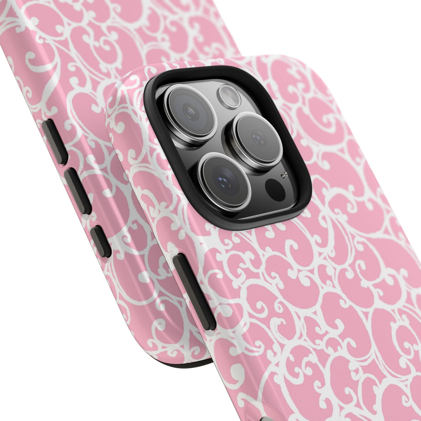 Scrollie Pink / White Phone Case