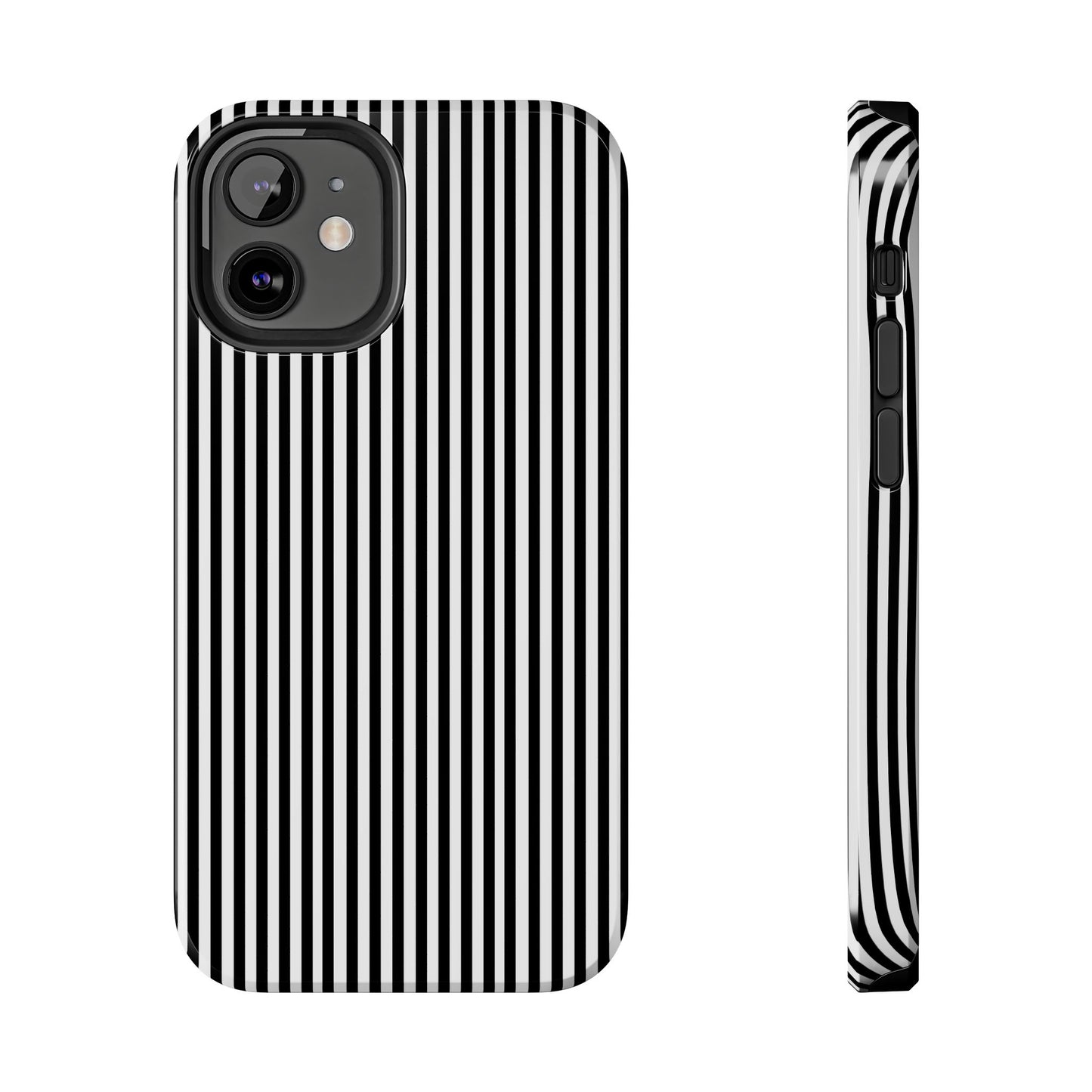 Stripe White / Black Phone Case