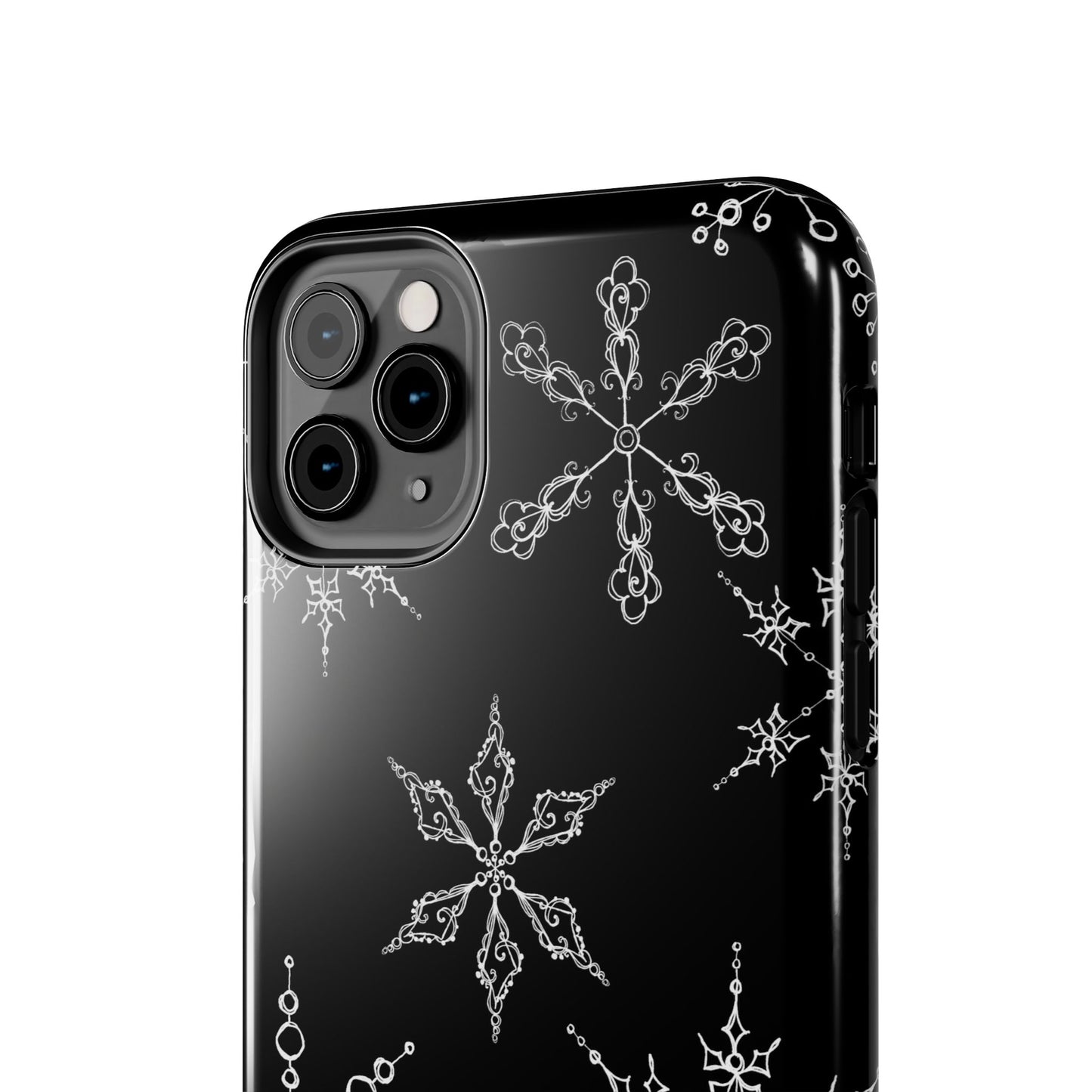 Snowflakes Black Phone Case