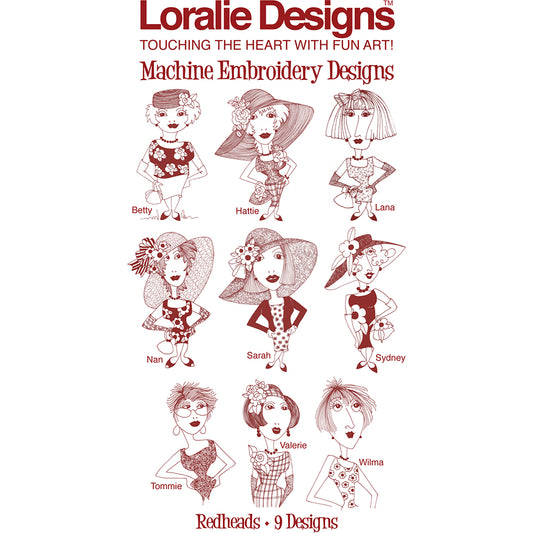 Redheads Machine Embroidery Design Collection - FLASH DRIVE