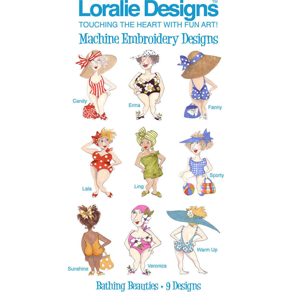 Bathing Beauties Machine Embroidery Design Collection - FLASH DRIVE