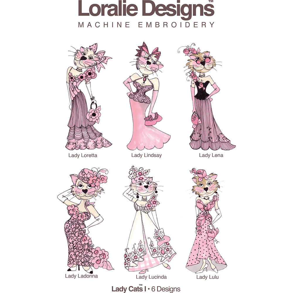 Lady Cats 1 Machine Embroidery Design Collection - DOWNLOAD