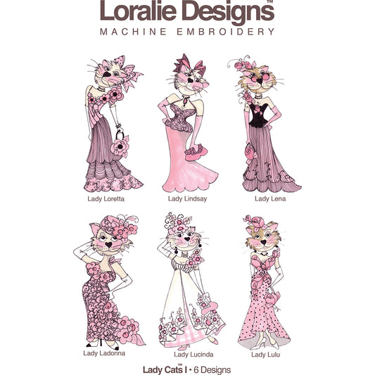 Lady Cats 1 Machine Embroidery Design Collection - DOWNLOAD