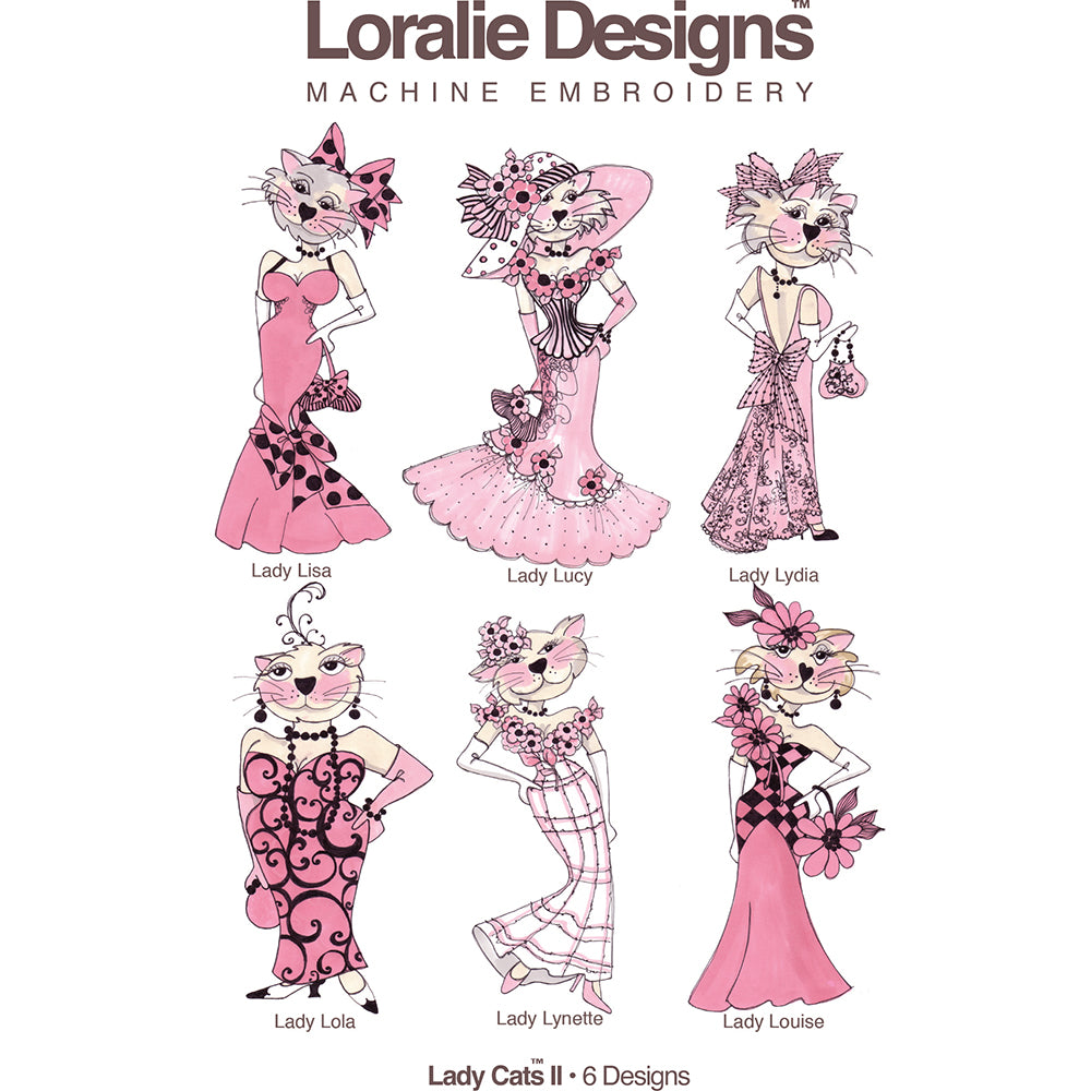 Lady Cats 2 Machine Embroidery Design Collection - DOWNLOAD