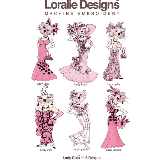 Lady Cats 2 Machine Embroidery Design Collection - DOWNLOAD