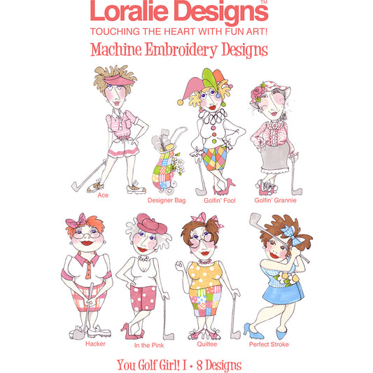 You Golf Girl! 1 Machine Embroidery Design Collection - FLASH DRIVE