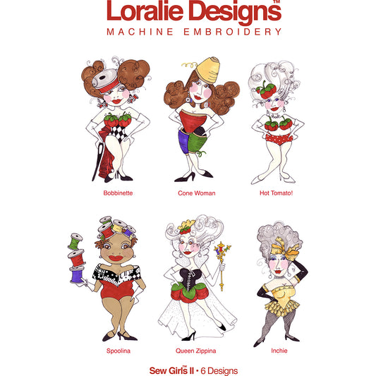 Sew Girls 2 Machine Embroidery Design Collection - FLASH DRIVE