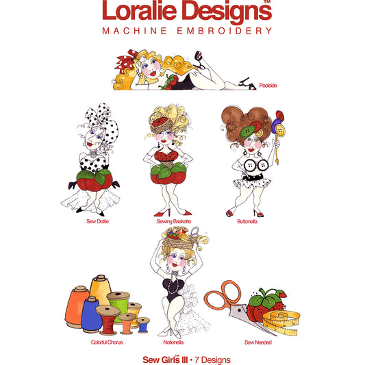 Sew Girls 3 Machine Embroidery Design Collection - FLASH DRIVE