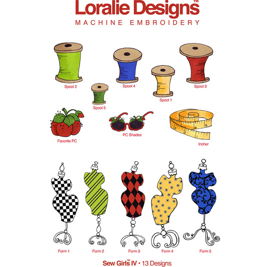 Sew Girls 4 Machine Embroidery Design Collection - FLASH DRIVE