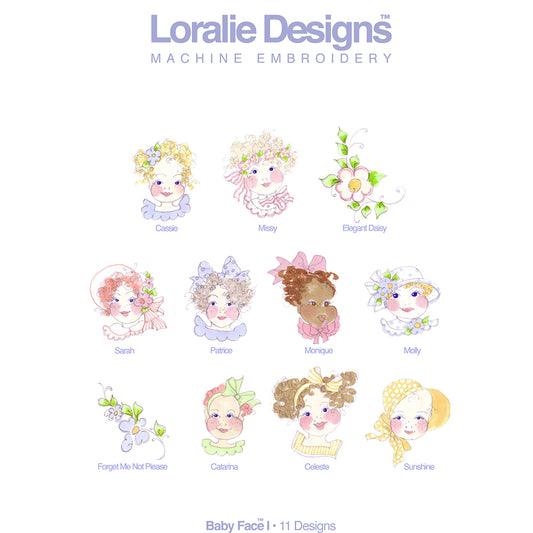 Baby Face 1 Machine Embroidery Design Collection - FLASH DRIVE