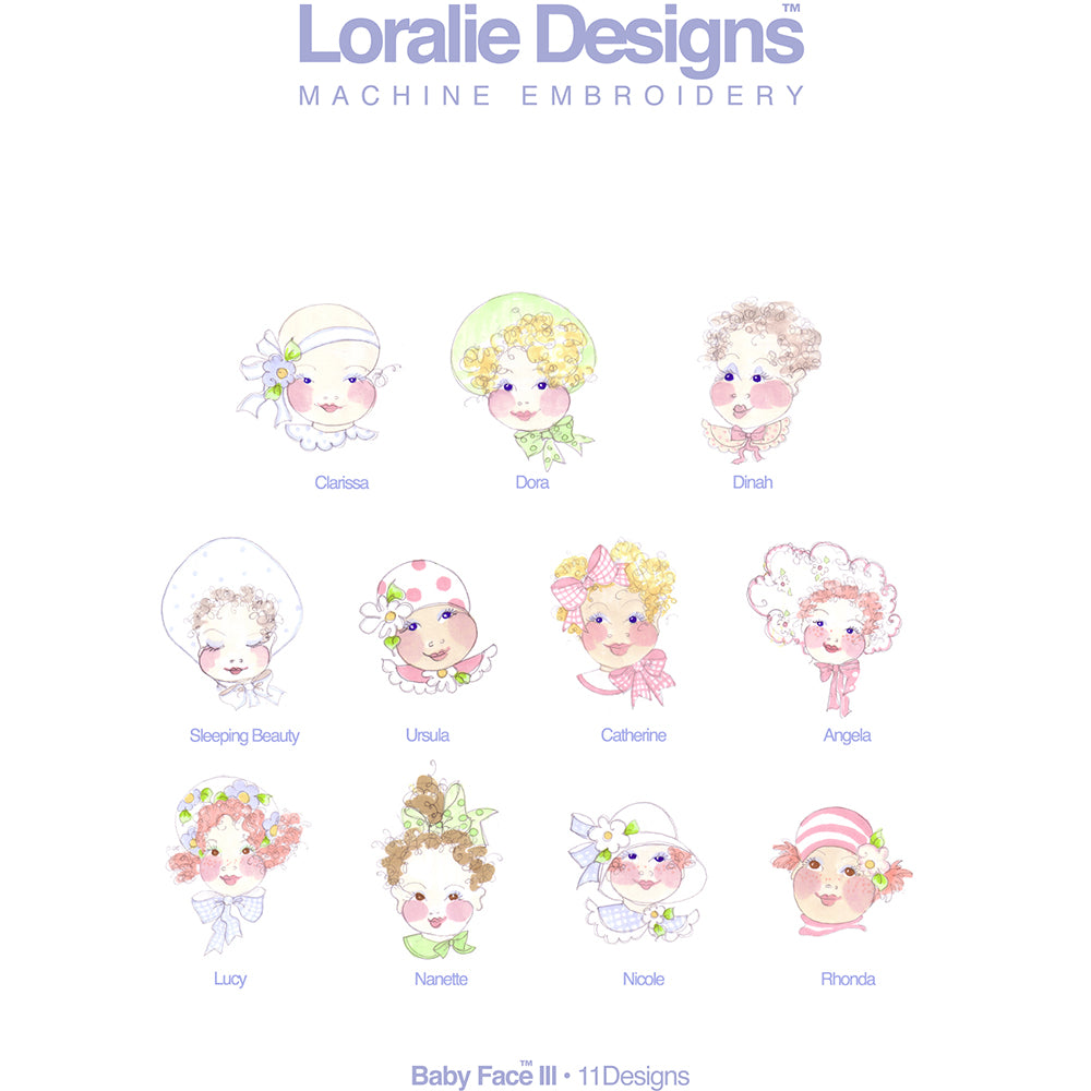 Baby Face 3 Machine Embroidery Design Collection - FLASH DRIVE