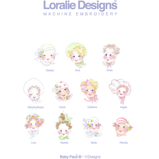 Baby Face 3 Machine Embroidery Design Collection - FLASH DRIVE