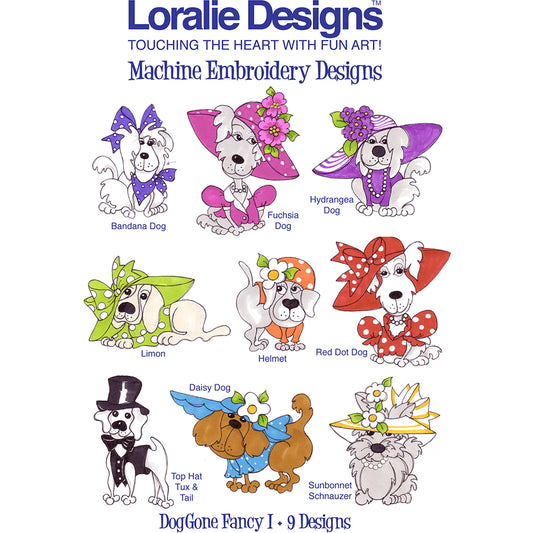 DogGone Fancy 1 Machine Embroidery Design Collection - FLASH DRIVE
