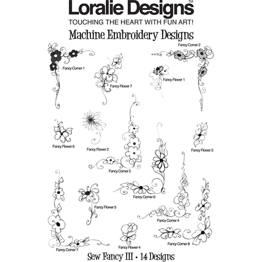 Sew Fancy 3 Machine Embroidery Design Collection - FLASH DRIVE