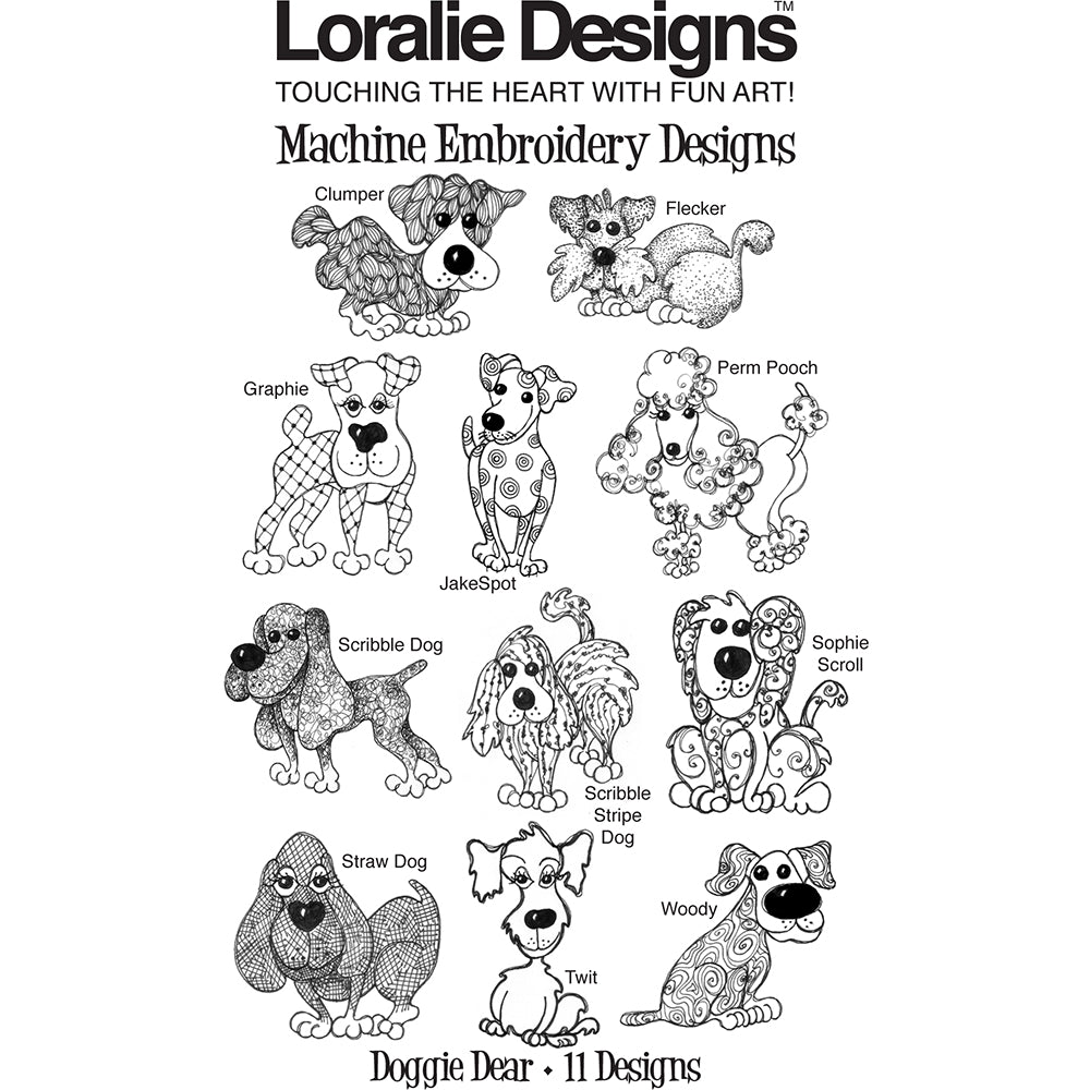 Doggie Dear Machine Embroidery Design Collection - FLASH DRIVE