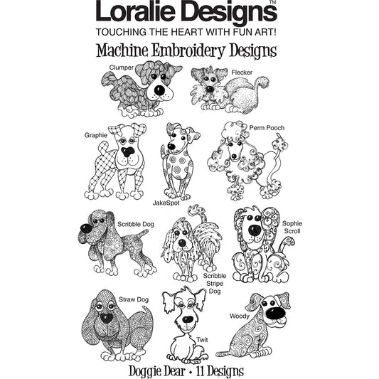 Doggie Dear Machine Embroidery Design Collection - FLASH DRIVE