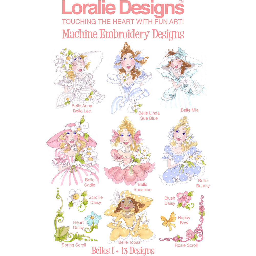 Belles 1 Machine Embroidery Design Collection - FLASH DRIVE