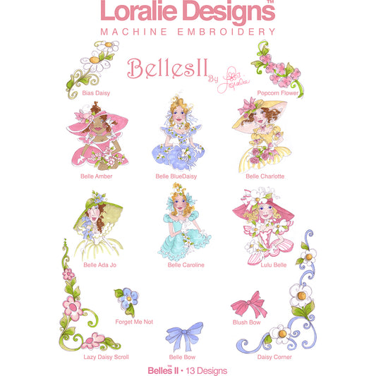 Belles 2 Machine Embroidery Design Collection - FLASH DRIVE