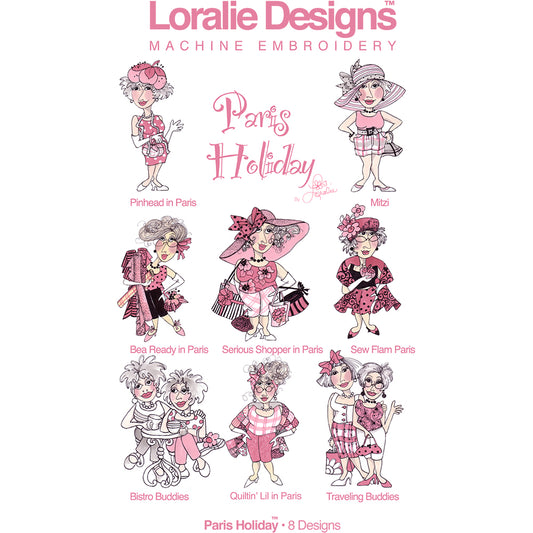 Paris Holiday Machine Embroidery Design Collection - FLASH DRIVE