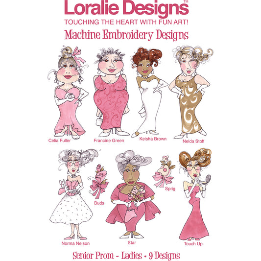 Senior Prom Ladies Machine Embroidery Design Collection - FLASH DRIVE