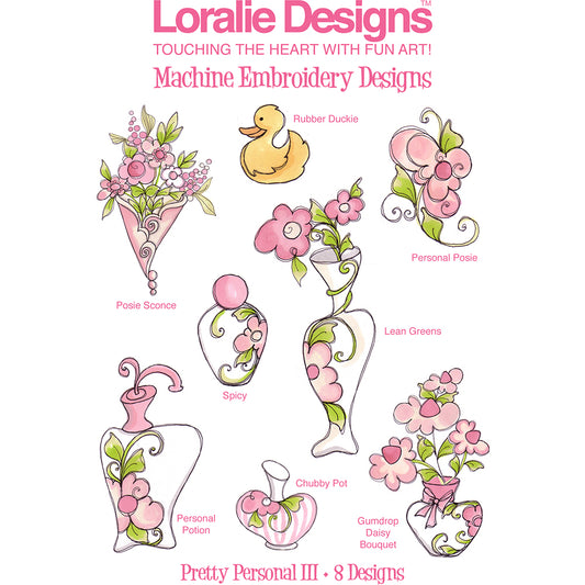 Pretty Personal 3 Machine Embroidery Design Collection - FLASH DRIVE