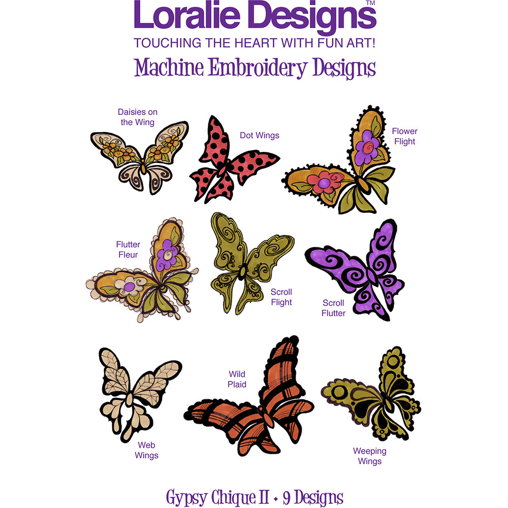 Gypsy Chique 2 Machine Embroidery Design Collection - FLASH DRIVE