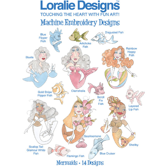 Mermaids Machine Embroidery Design Collection - FLASH DRIVE