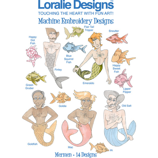 Mermen Machine Embroidery Design Collection - FLASH DRIVE