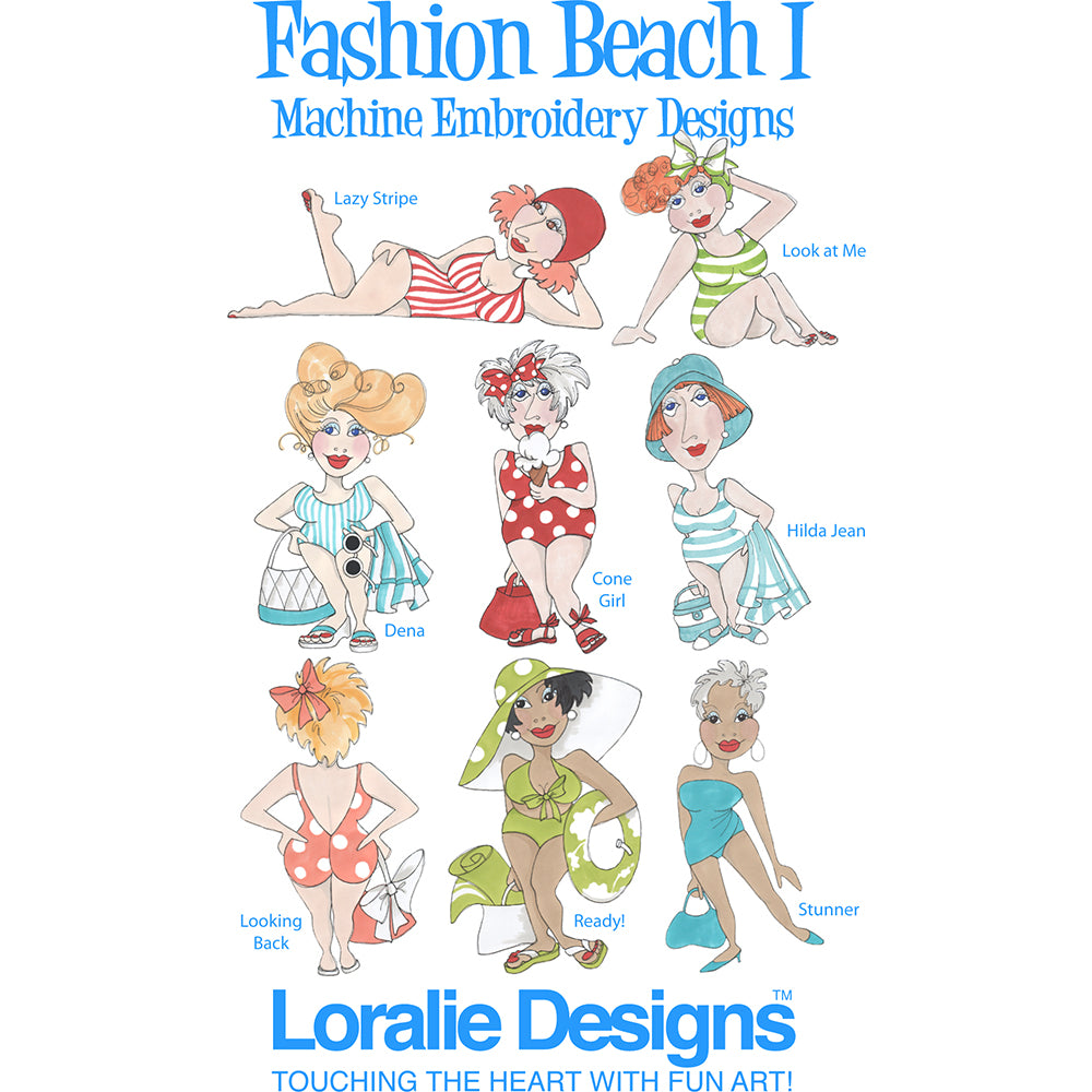 Fashion Beach 1 Machine Embroidery Design Collection - FLASH DRIVE