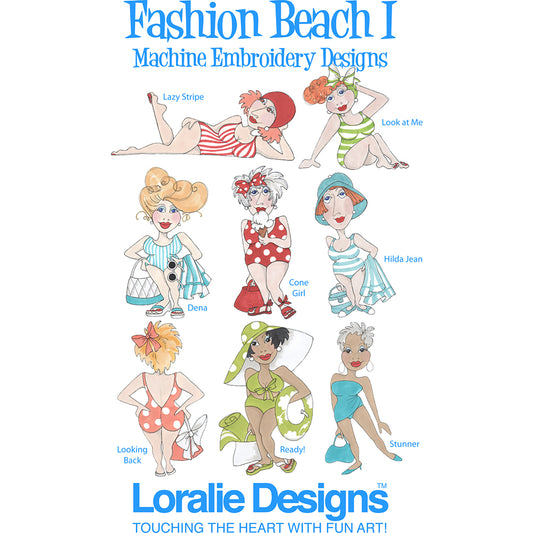 Fashion Beach 1 Machine Embroidery Design Collection - FLASH DRIVE