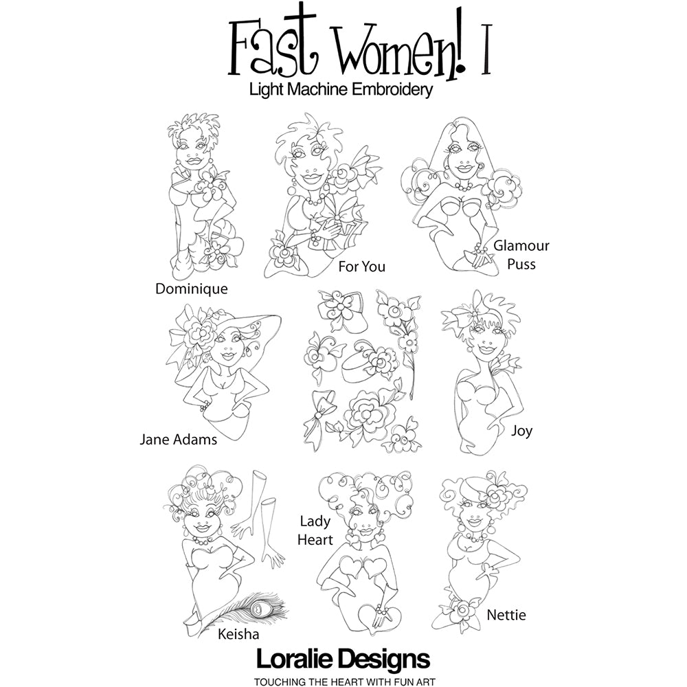 Fast Women! 1  Machine Embroidery Design Collection - FLASH DRIVE
