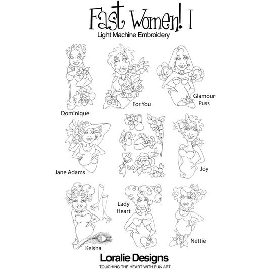 Fast Women! 1  Machine Embroidery Design Collection - FLASH DRIVE
