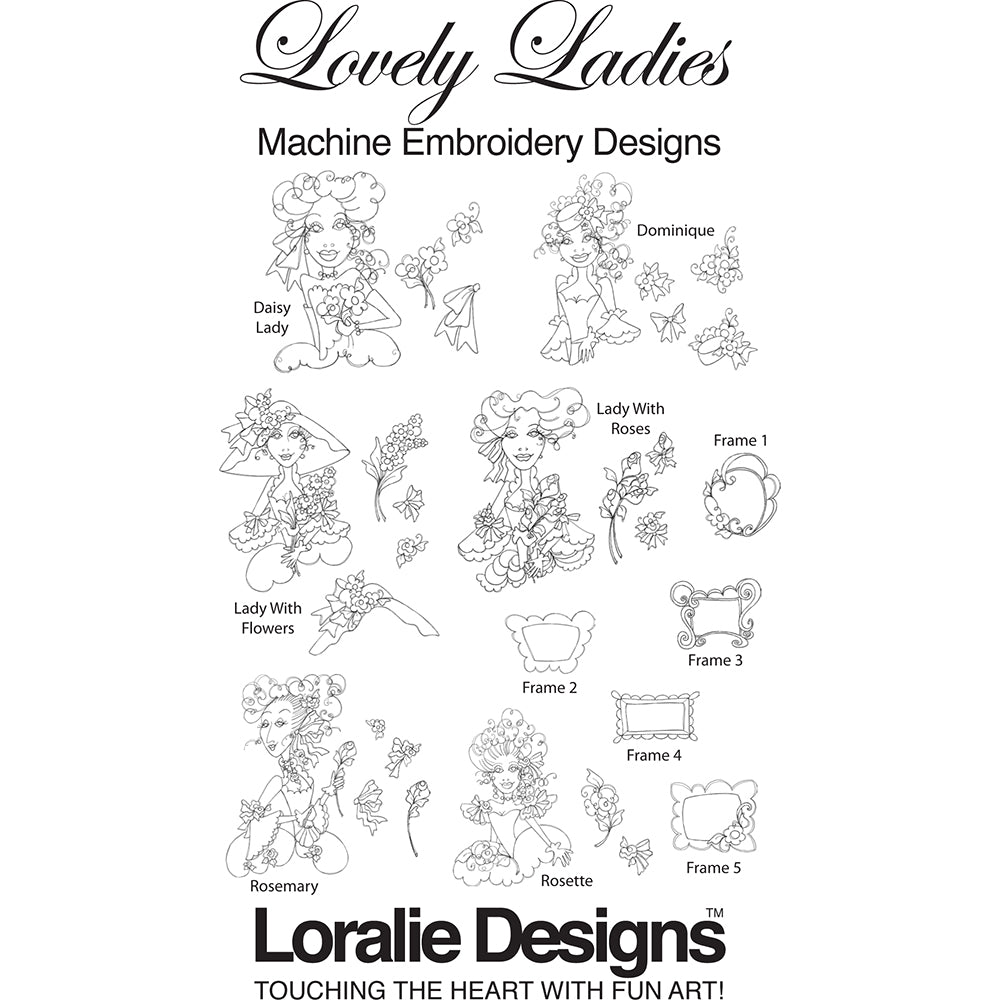 Lovely Ladies  Machine Embroidery Design Collection - FLASH DRIVE