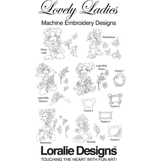 Lovely Ladies  Machine Embroidery Design Collection - FLASH DRIVE