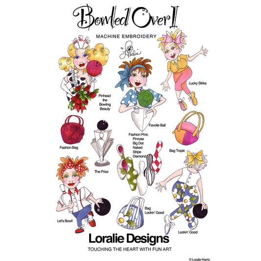 Bowled Over 1 Machine Embroidery Design Collection - FLASH DRIVE