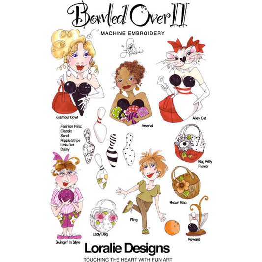 Bowled Over 2 Machine Embroidery Design Collection - FLASH DRIVE