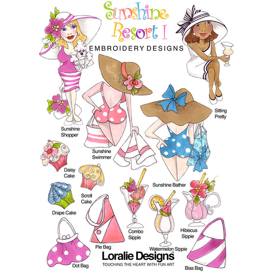 Sunshine Resort 1 Machine Embroidery Design Collection - FLASH DRIVE