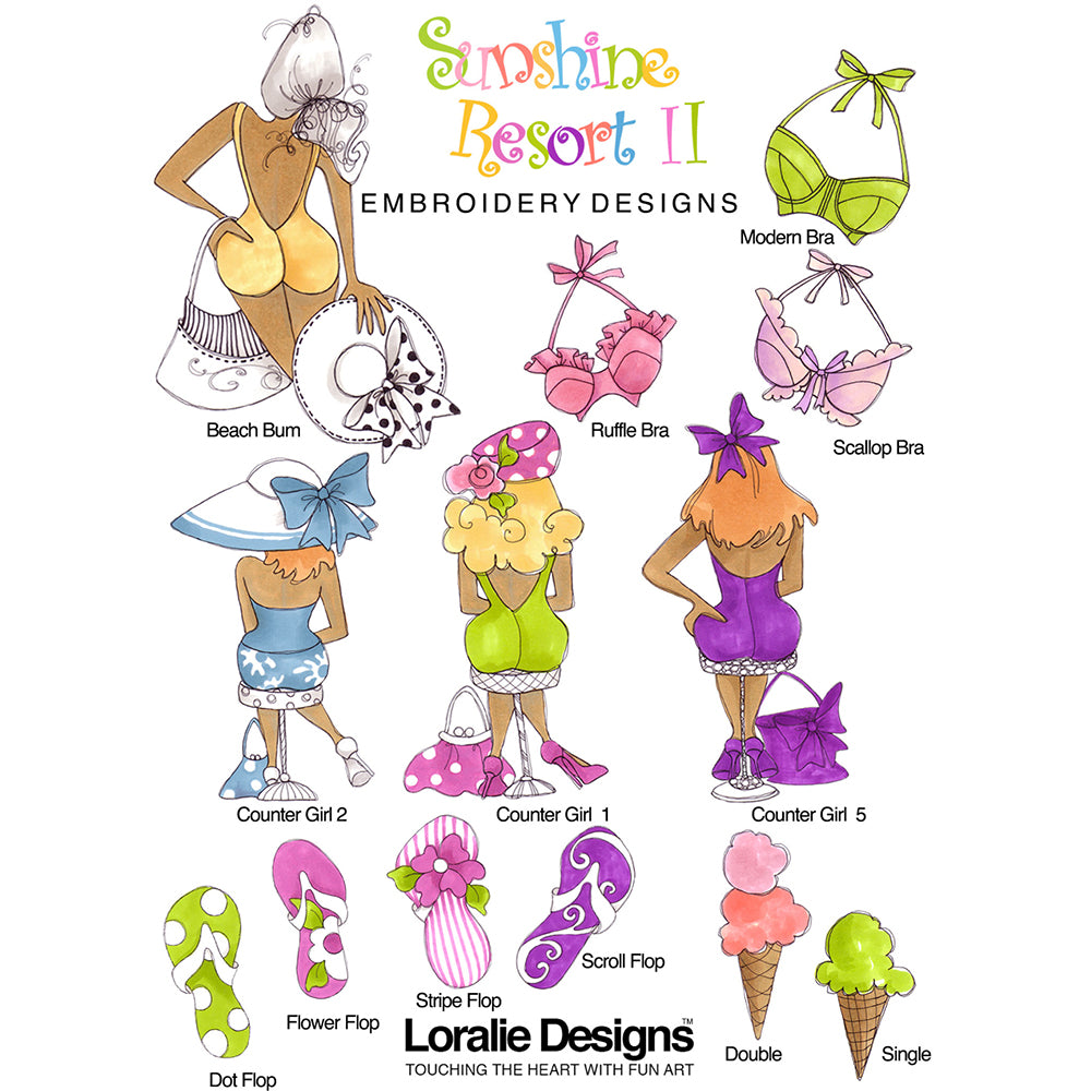 Sunshine Resort 2 Machine Embroidery Design Collection - FLASH DRIVE