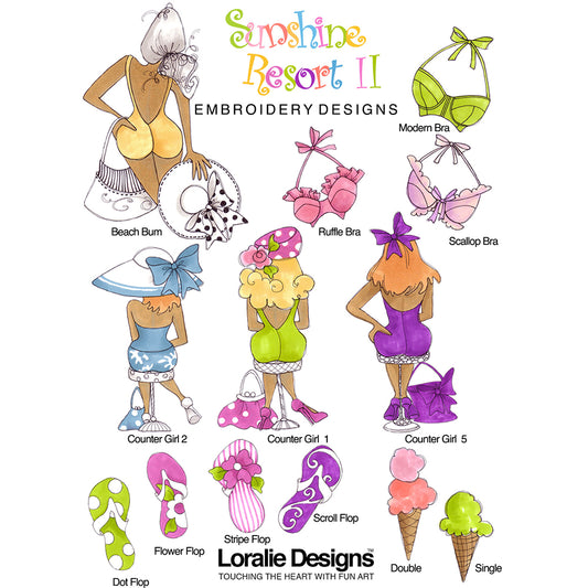 Sunshine Resort 2 Machine Embroidery Design Collection - FLASH DRIVE
