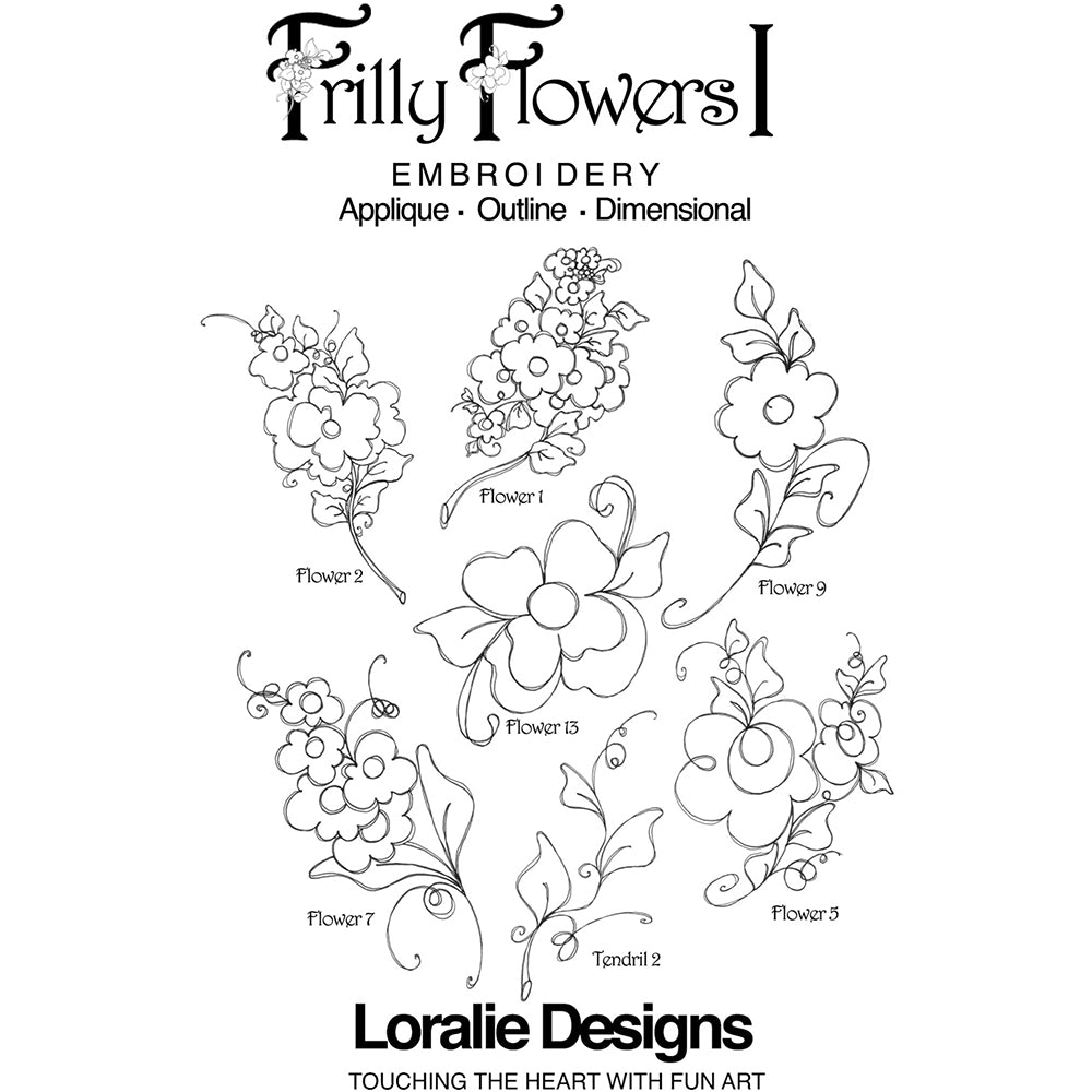 Frilly Flowers 1 Machine Embroidery Design Collection - FLASH DRIVE