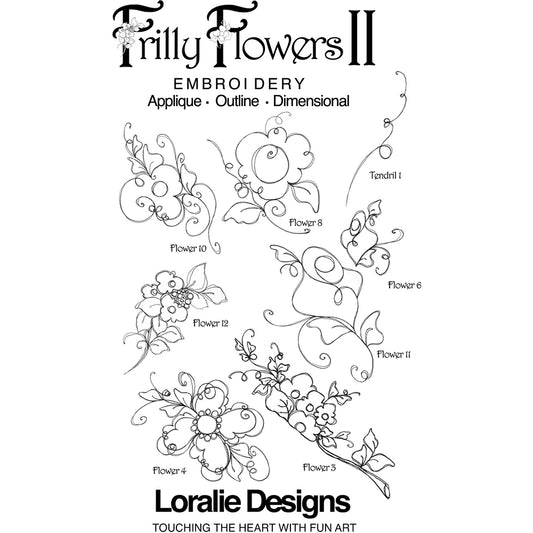Frilly Flowers 2 Machine Embroidery Design Collection - FLASH DRIVE