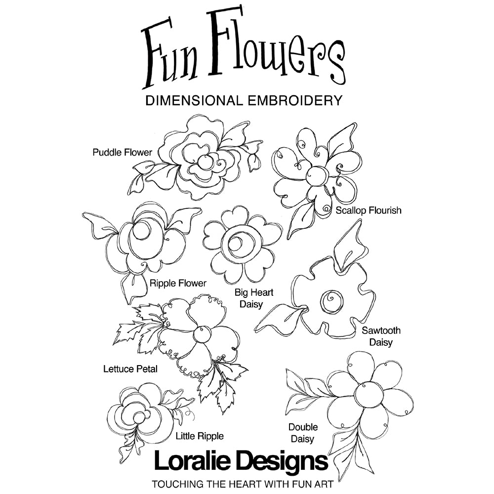 Fun Flowers Machine Embroidery Design Collection - FLASH DRIVE