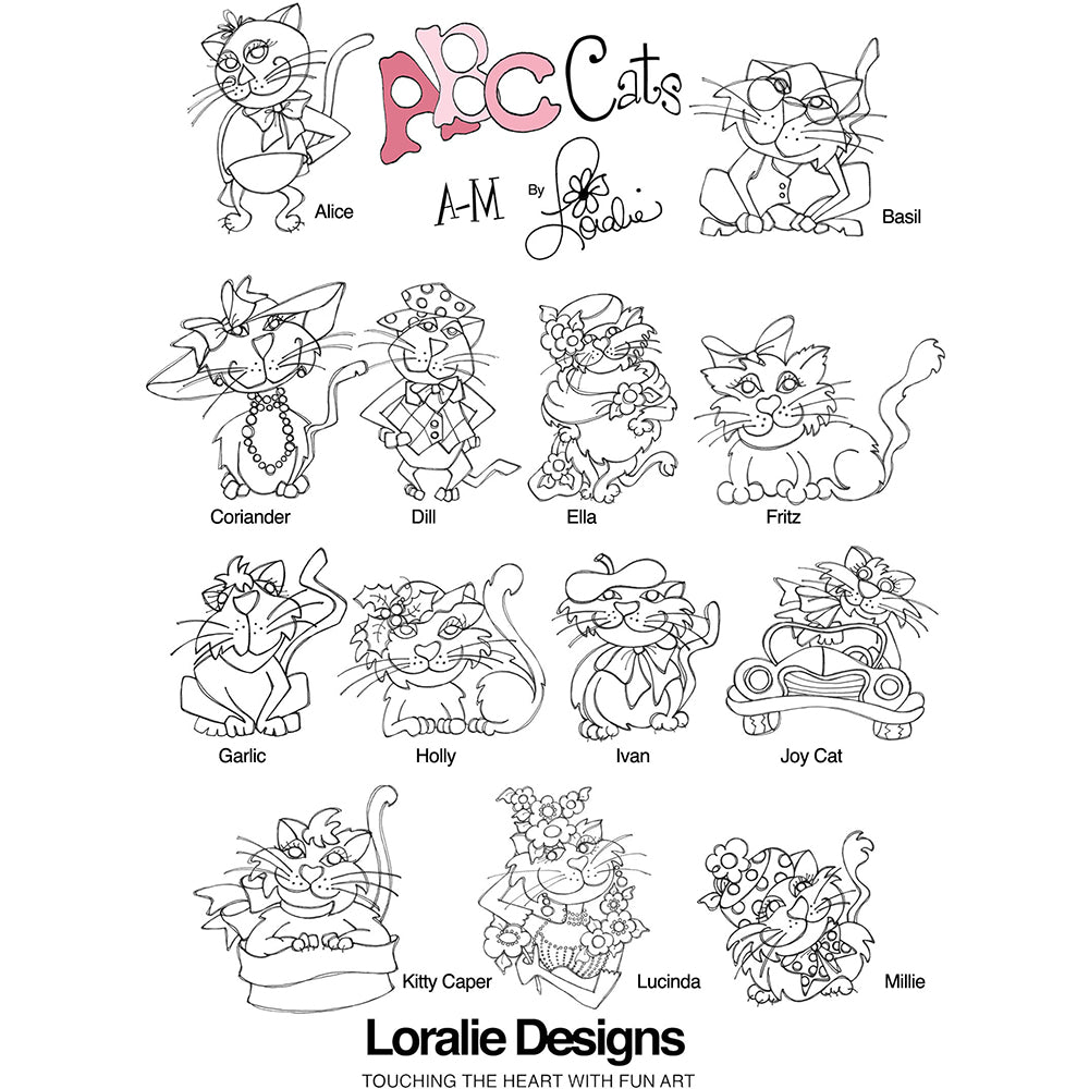 ABC Cats A-M Machine Embroidery Design Collection - FLASH DRIVE