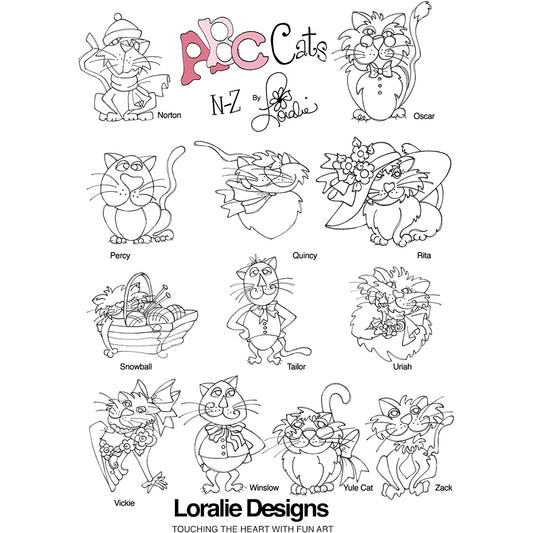 ABC Cats N-Z Machine Embroidery Design Collection - FLASH DRIVE