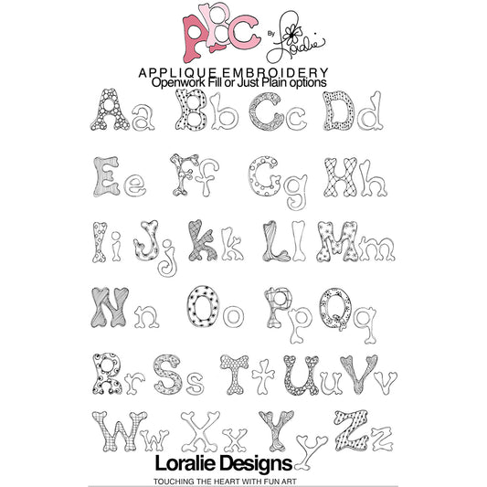 ABC by Loralie Machine Embroidery Design Collection - FLASH DRIVE
