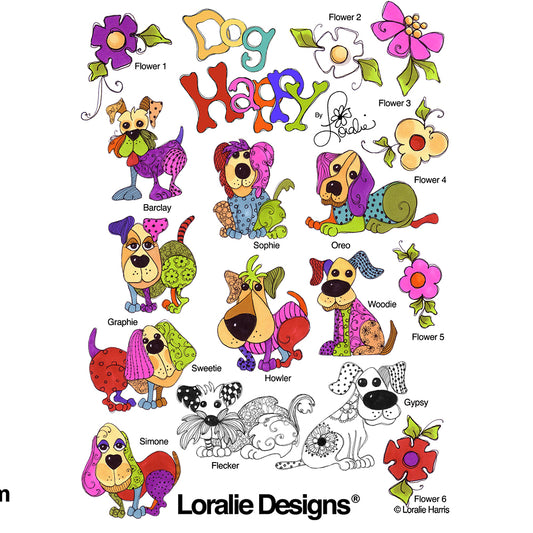 Dog Happy Machine Embroidery Design Collection - FLASH DRIVE