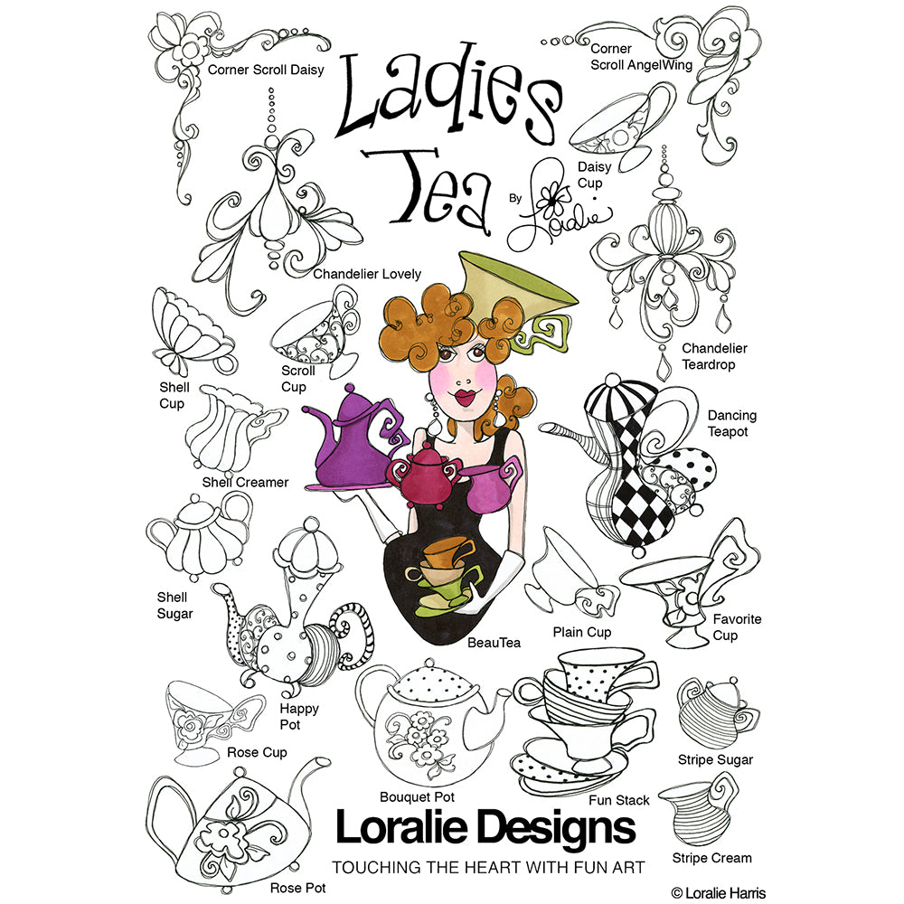 Ladies Tea 1 Machine Embroidery Design Collection - FLASH DRIVE