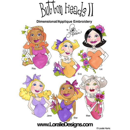 Button Heads 2 Machine Embroidery Design Collection - DOWNLOAD