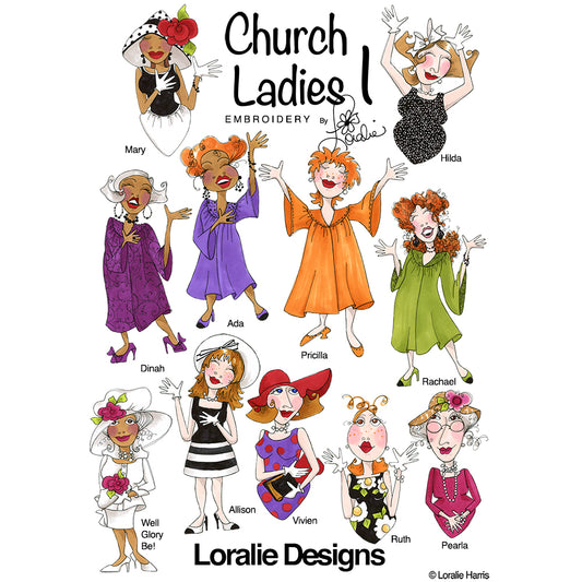 Church Ladies 1 Machine Embroidery Design Collection - FLASH DRIVE